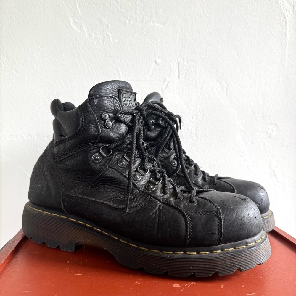 Dr. Martens Black Steel Toe Safety Shoe Chunky Lace Up Work Industrial Boots 12M - Picture 2 of 12